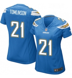 Womens Nike Los Angeles Chargers 21 LaDainian Tomlinson Game Electric Blue Alternate NFL Jersey