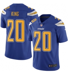 Youth Nike Chargers #20 Desmond King Electric Blue Stitched NFL Limited Rush Jersey