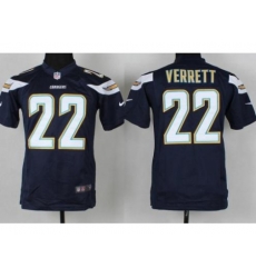 Youth Nike San Diego Chargers 22 Jason Verrett Dark Blue NFL Jerseys