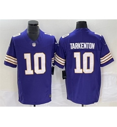 Men Minnesota Vikings 10 Fran Tarkenton Purple 2023 F U S E  Vapor Untouchable Limited Stitched Jersey