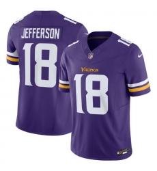 Men Minnesota Vikings 18 Justin Jefferson Nike Purple Vapor F U S E Limited Jerseys