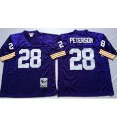 Men Minnesota Vikings 28 Adrian Peterson Purple M&N Throwback Jersey