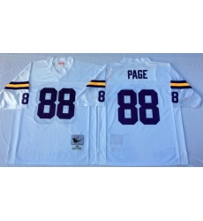 Men Minnesota Vikings 88 Alan Page White M&N Throwback Jersey