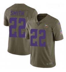 Mens Nike Minnesota Vikings 22 Harrison Smith Limited Olive 2017 Salute to Service NFL Jersey