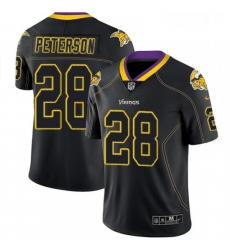 Mens Nike Minnesota Vikings 28 Adrian Peterson Limited Lights Out Black Rush NFL Jersey