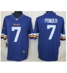 Nike Minnesota Vikings 7 Christian Ponder Purple Limited NFL Jersey