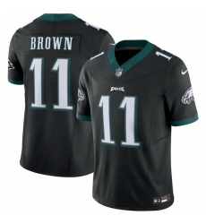 Men Philadelphia Eagles 11 A J  Brown Black 2023 F U S E  Vapor Untouchable Limited Stitched Football Jersey