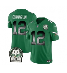 Men Philadelphia Eagles 12 Randall Cunningham Green 2023 F U S E  Throwback Vapor Untouchable Limited Stitched Football Jersey