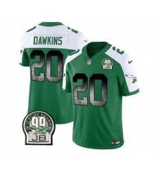 Men Philadelphia Eagles 20 Brian Dawkins Green White 2023 F U S E  Throwback Vapor Untouchable Limited Stitched Football Jersey