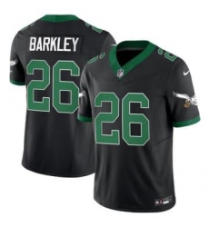 Men Philadelphia Eagles 26 Saquon Barkley Black 2023 F U S E  Vapor Untouchable Throwback Stitched Football Jersey