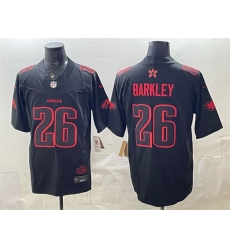 Men Philadelphia Eagles 26 Saquon Barkley Black 2025 F U S E   Stranger Things Edition Vapor Limited Stitched Football Jersey