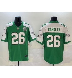 Men Philadelphia Eagles 26 Saquon Barkley Green White 2024 F U S E  With Patch Vapor Untouchable Limited Stitched Football Jersey