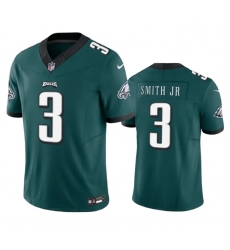 Men Philadelphia Eagles 3 Nolan Smith JR Green 2023 F U S E  Vapor Untouchable Limited Stitched Football Jersey