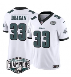 Men Philadelphia Eagles 33 Cooper DeJean White 2024 New NFC East Champions F U S E  Vapor Untouchable Limited Stitched Football Jersey