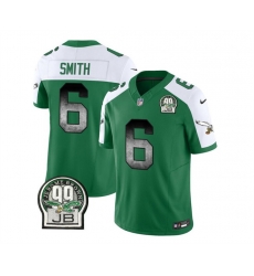 Men Philadelphia Eagles 6 DeVonta Smith Green White 2023 F U S E  Throwback Vapor Untouchable Limited Stitched Football Jersey