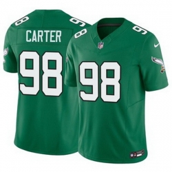 Men Philadelphia Eagles Jalen Carter #98 Green Vapor Limited Stitched NFL Jersey