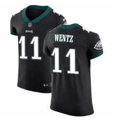 Mens Nike Philadelphia Eagles 11 Carson Wentz Black Alternate Vapor Untouchable Elite Player NFL Jersey