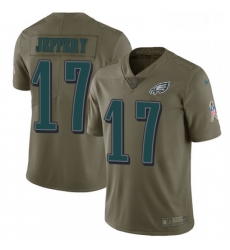 Mens Nike Philadelphia Eagles 17 Alshon Jeffery Limited Olive 2017 Salute to Service NFL Jersey