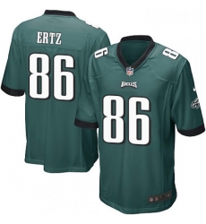 Mens Nike Philadelphia Eagles 86 Zach Ertz Game Midnight Green Team Color NFL Jersey