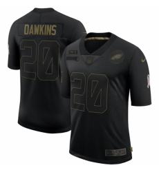 Men's Philadelphia Eagles #20 Brian Dawkins Black Nike 2020 Salute To Service Limited Jersey