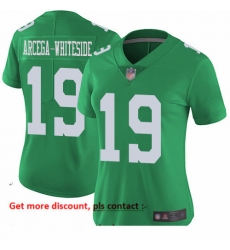 Eagles 19 JJ Arcega Whiteside Green Women Stitched Football Limited Rush Jersey