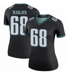 Women Philadelphia Eagles Jordan Mailata #68 Black Vapor Limited Stitched Football Jersey