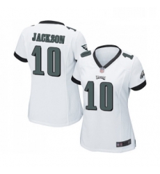 Womens Philadelphia Eagles 10 DeSean Jackson Game White Football Jersey