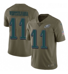 Youth Nike Philadelphia Eagles 11 Carson Wentz Limited Olive 2017 Salute to Service Wentzylvania NFL Jersey