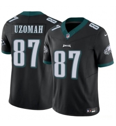 Youth Philadelphia Eagles 87 C J  Uzomah Black 2023 F U S E Vapor Untouchable Limited Stitched Football Jersey