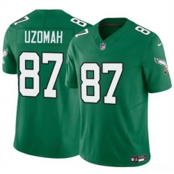 Youth Philadelphia Eagles 87 C J  Uzomah Green 2023 F U S E Vapor Untouchable Throwback Limited Stitched Football Jersey