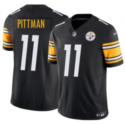 Men Pittsburgh Steelers  11 Michael Pittman Jr Black 2025 F U S E  Vapor Limited Stitched Football Jersey