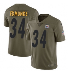 Nike Steelers #34 Terrell Edmunds Olive Mens Stitched NFL Limited 2017 Salute To Service Jersey