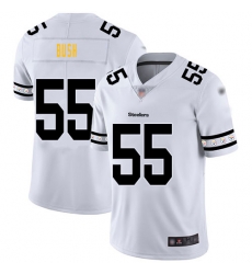 Steelers 55 Devin Bush White Men Stitched Football Limited Team Logo Fashion Jersey