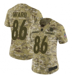 Nike Steelers #86 Hines Ward Camo Women Stitched NFL Limited 2018 Salute to Service Jersey