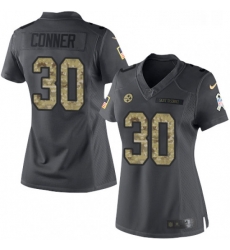 Womens Nike Pittsburgh Steelers 30 James Conner Limited Black 2016 Salute to Service NFL Jersey