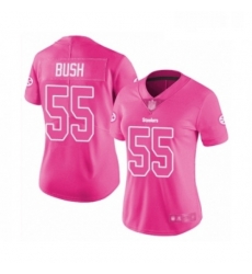 Womens Pittsburgh Steelers 55 Devin Bush Limited Pink Rush Fashion Football Jersey