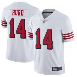 49ers 14 Jalen Hurd White Rush Men Stitched Football Vapor Untouchable Limited Jersey