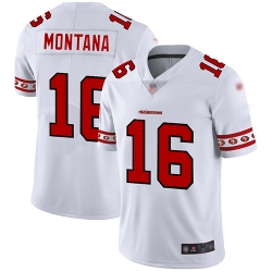 49ers 16 Joe Montana White Mens Stitched Football Limited Team Logo Fashion Jersey