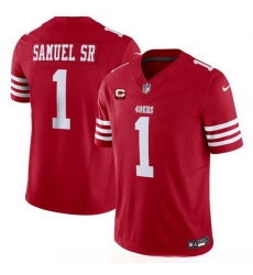 Men San Francisco 49ers 1 Deebo Samuel SR Red 2024 F U S E  With 2 Star C Patch Vapor Untouchable Limited Stitched Football Jersey