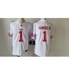 Men San Francisco 49ers 1 Deebo Samuel White Vapor Untouchable Limited Stitched Football Jersey