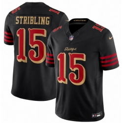 Men San Francisco 49ers 15 De Zhaun Stribling Black  Rivalery Stitched Football Jersey
