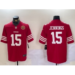 Men San Francisco 49ers 15 Jauan Jennings Red Vapor Untouchable Limited Stitched Jersey