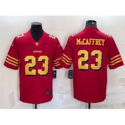 Men San Francisco 49ers 23 Christian McCaffrey Red Gold Vapor Untouchable Limited Stitched Jersey