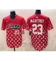 Men San Francisco 49ers 23 Christian McCaffrey Red Limited Stitched Baseball Jersey