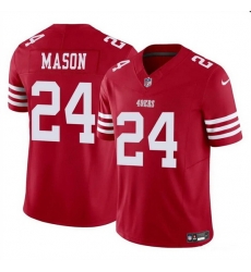 Men San Francisco 49ers 24 Jordan Mason Red 2023 F U S E  Stitched Football Jersey 929