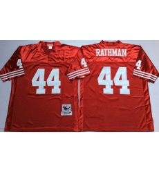 Men San Francisco 49ers 44 Tom Rathman Red M&N Throwback Jersey