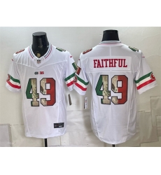 Men San Francisco 49ers 49 Faithful White 2025 F U S E Mexico Vapor Limited Stitched Football Jersey Men San Francisco 49ers 49 Faithful White 2025 F U S E Mexico Vapor Limited Stitched Football Jersey