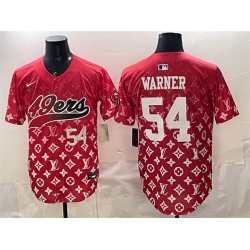 Men San Francisco 49ers 54 Fred Warner Red Limited Stitched Baseball Jersey