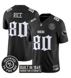 Men San Francisco 49ers  80 Jerry Rice Black F U S E   Fog City Gothic Edition  Vapor Limited Stitched Football Jersey
