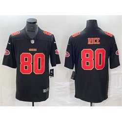 Men San Francisco 49ers 80 Jerry Rice Black Vapor Untouchable Limited Stitched Jersey